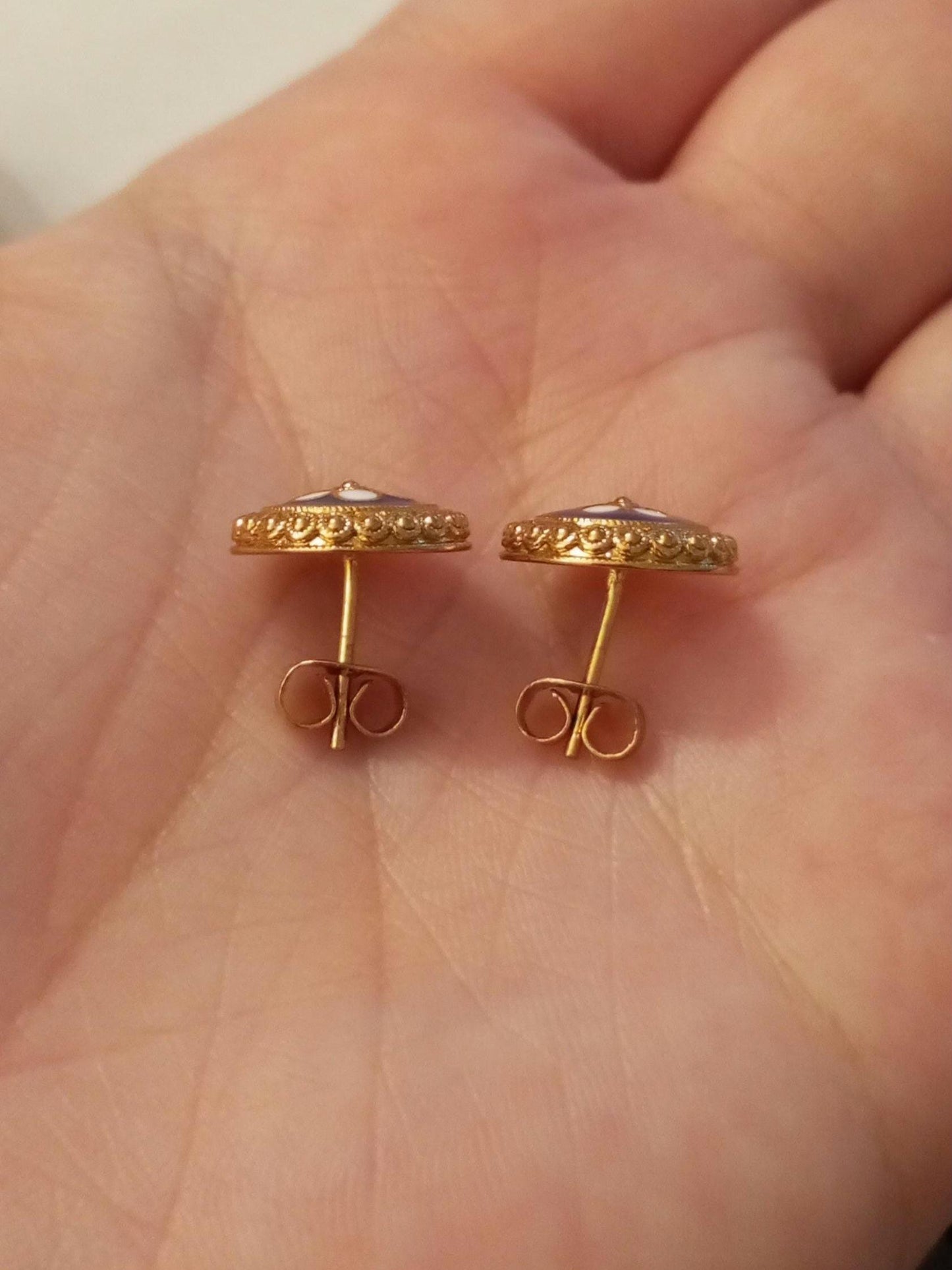 Goldfilled Stainless Steel Portuguese Filigree Earring Caramujo Style Stud Earring