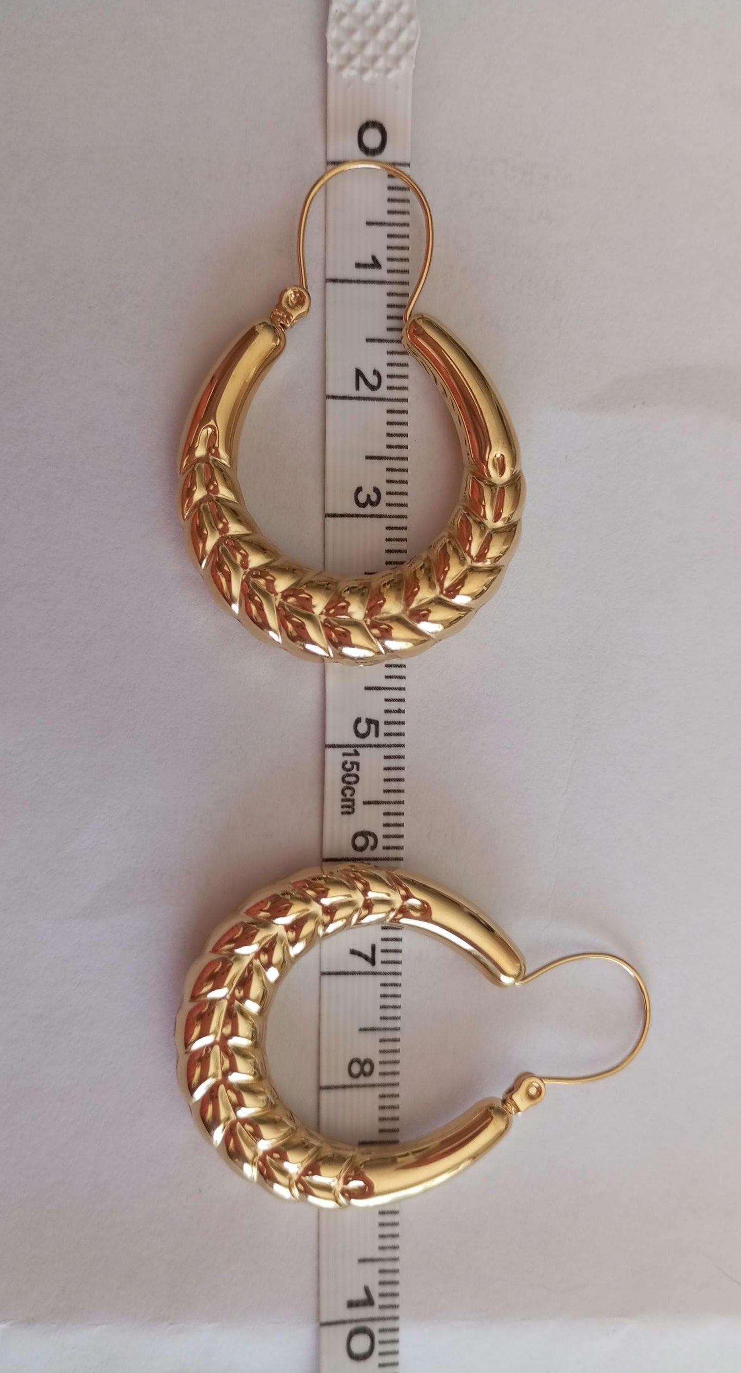 Goldfilled Big Hoops Stainless Steel Earring Barroque Style Portugal Made Carniceira