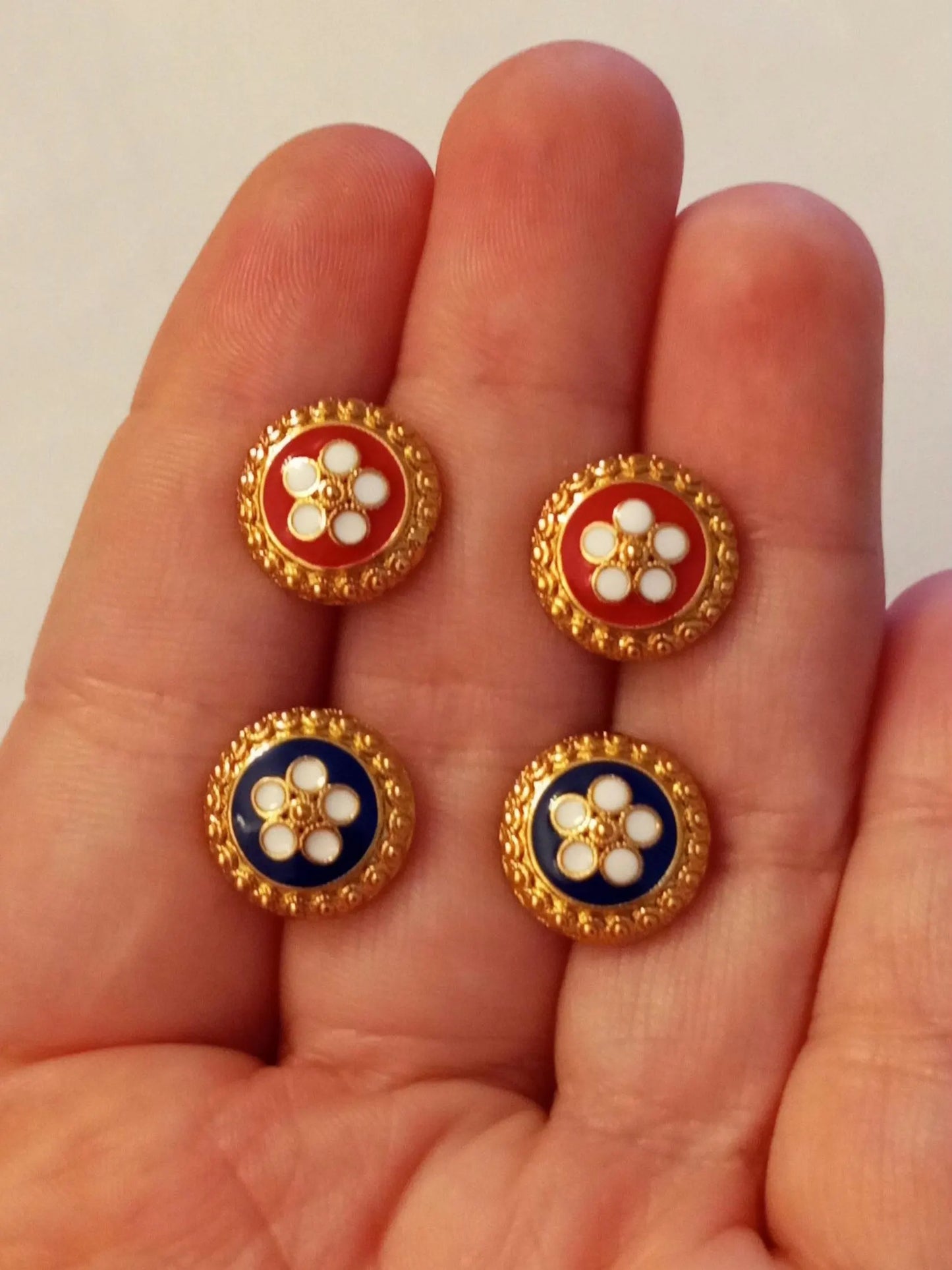 Goldfilled Stainless Steel Portuguese Filigree Stud Earring Caramujo Style