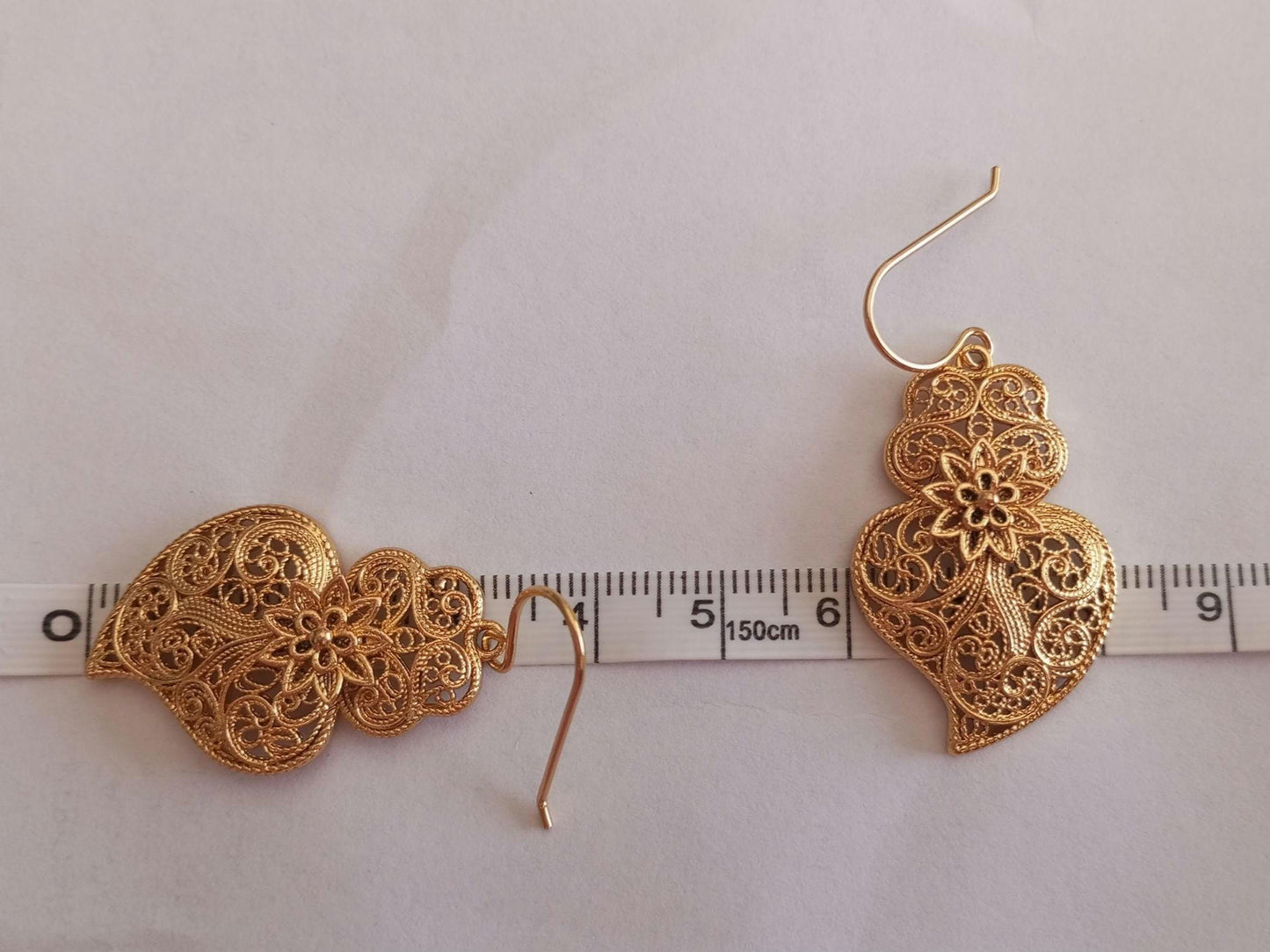 Goldfilled Stainless Steel Hook Earring Heart of Viana Filigree Style Cute Portuguese Jewelry