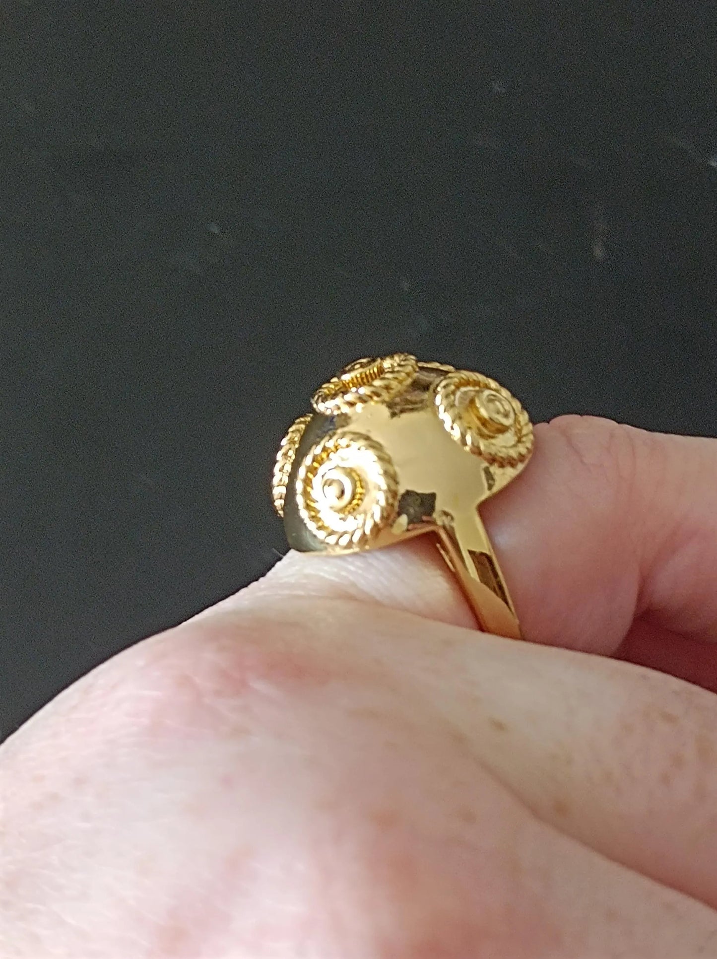 Pearl of Viana Goldplated Portuguese Filigree Ring Stainless Steel Handmade Ring 24K