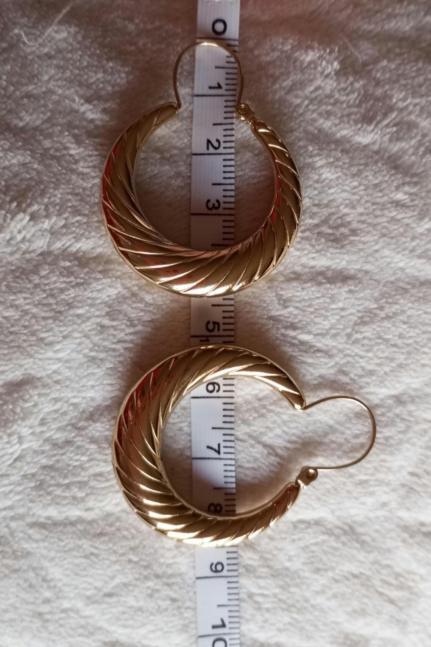 Goldfilled Big Hoops Stainless Steel Earring Barroque Style Hollow