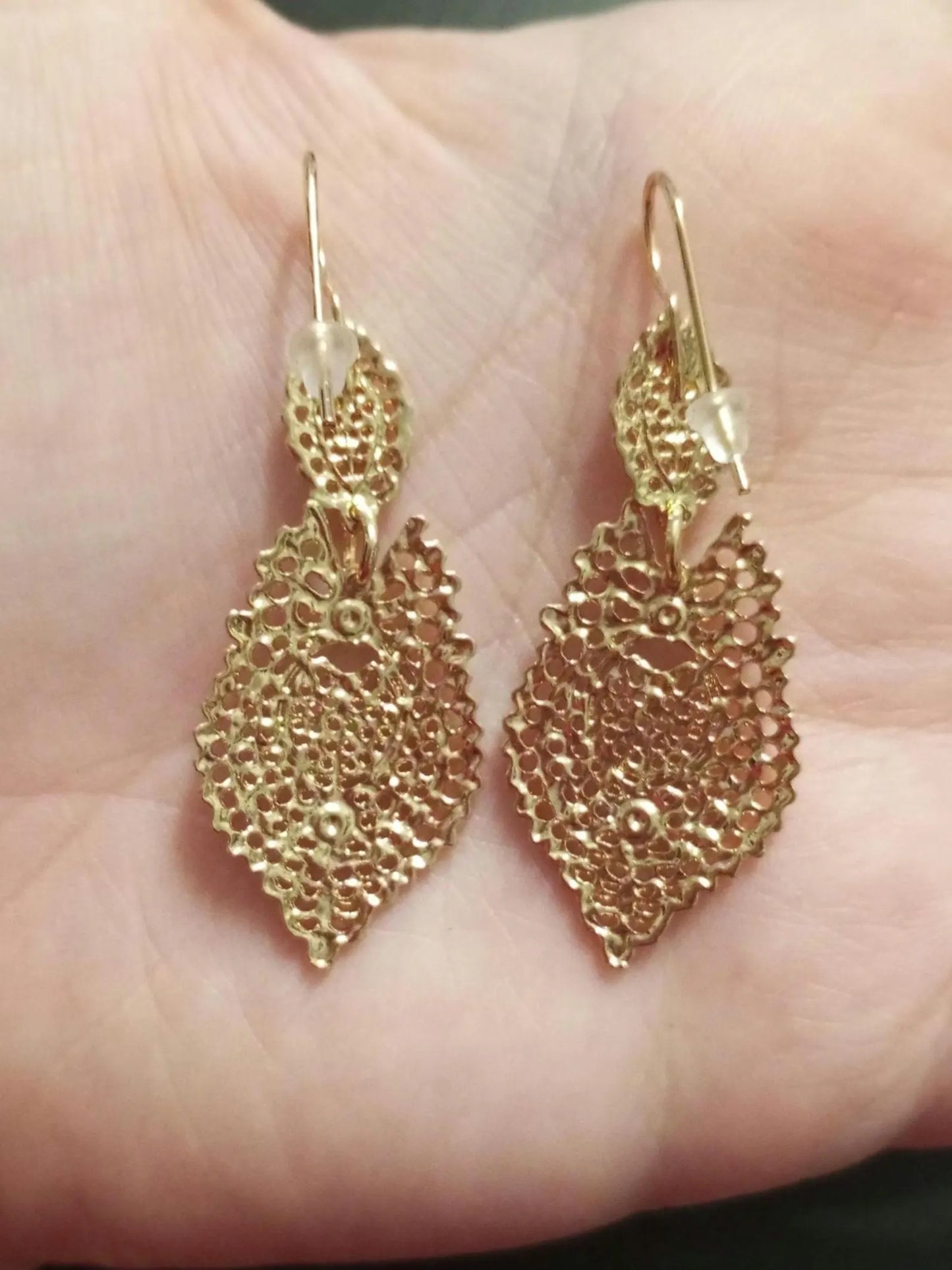 Portuguese Jewelry Lowcost Handmade Golden Metal Queen Filigree Style Cute Big Hook Earring ZAMAK