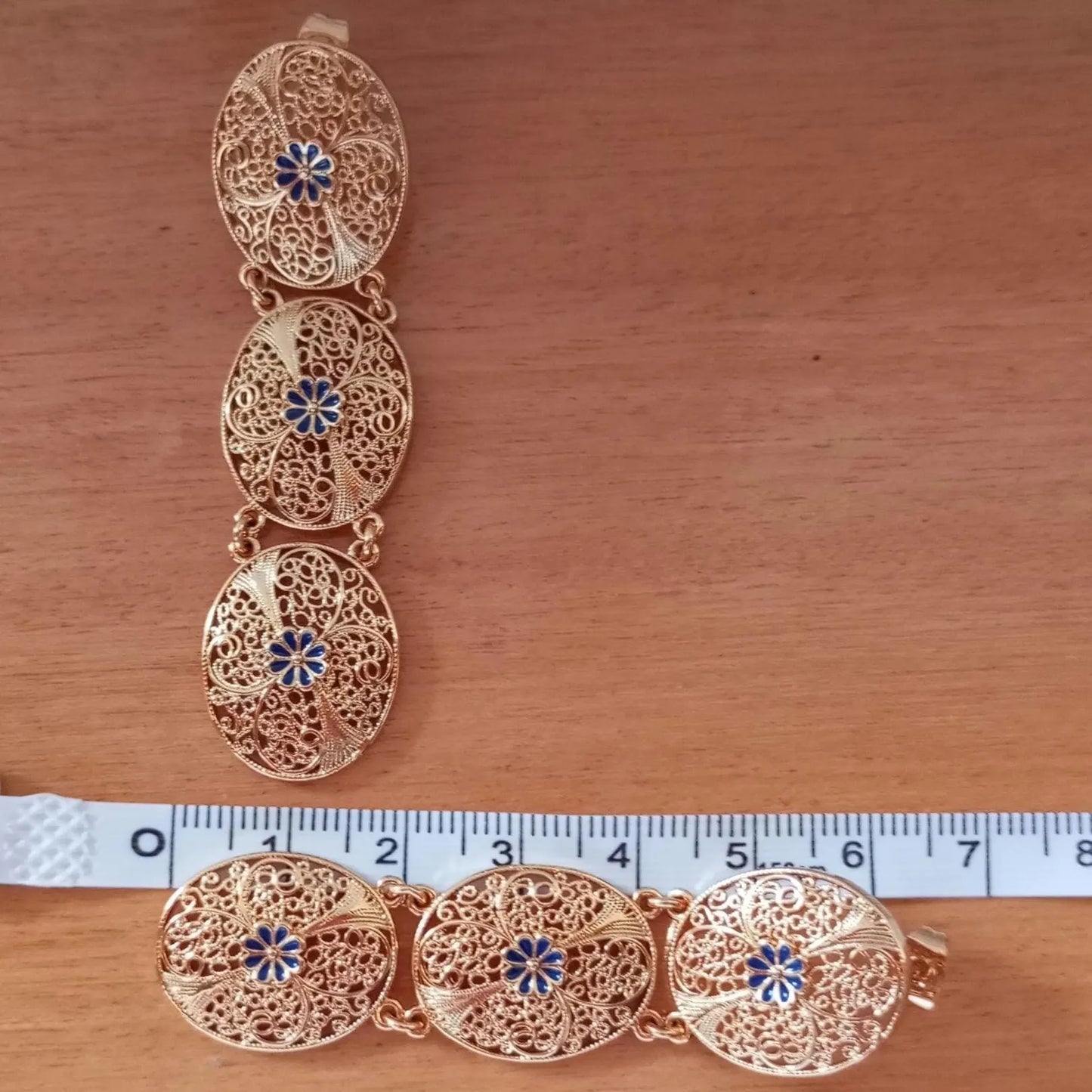 Portuguese Filigree Gold Filled Long Oval Dangling Earrings Oval
