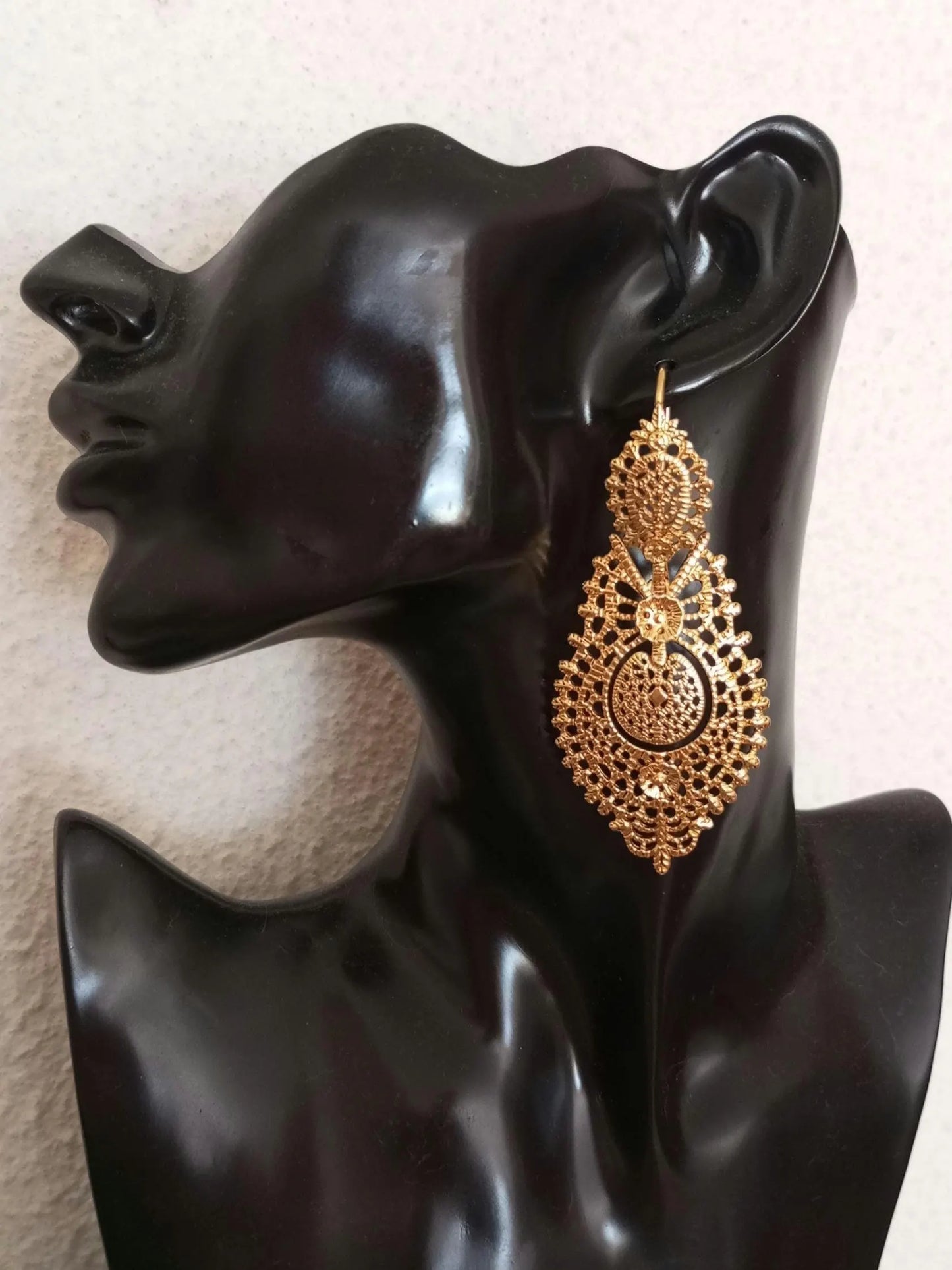 24KT Goldfilled Portuguese Queen SuperMaxi Filigree Earring Handmade