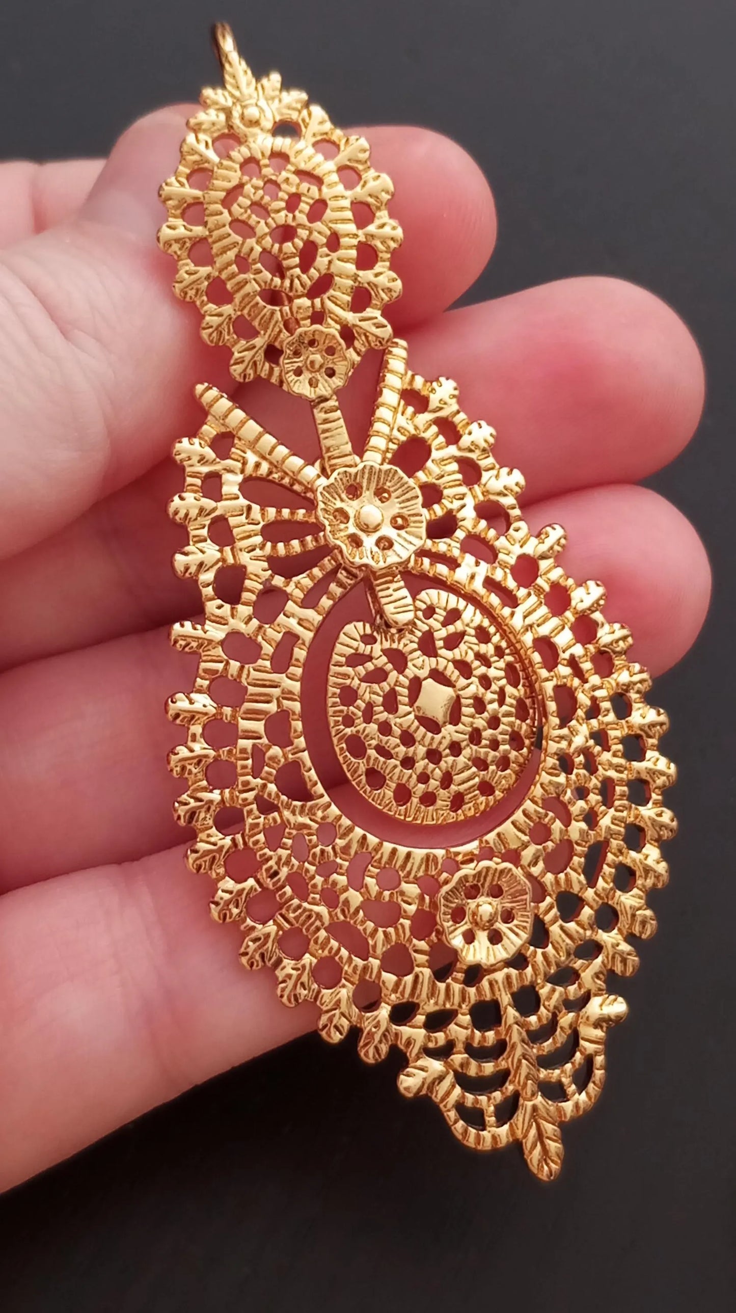 24KT Goldfilled Portuguese Queen SuperMaxi Filigree Earring Handmade