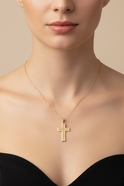 19Kt Solid Gold Cross Pendant