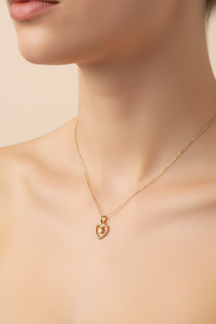 19.2Kt Gold Heart Pendant