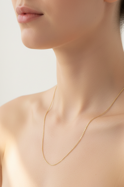 19Kt Solid Gold Singapore Mesh Necklace