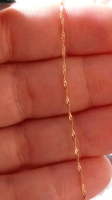 19Kt Solid Gold Singapore Mesh Necklace