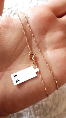 19Kt Solid Gold Singapore Mesh Necklace
