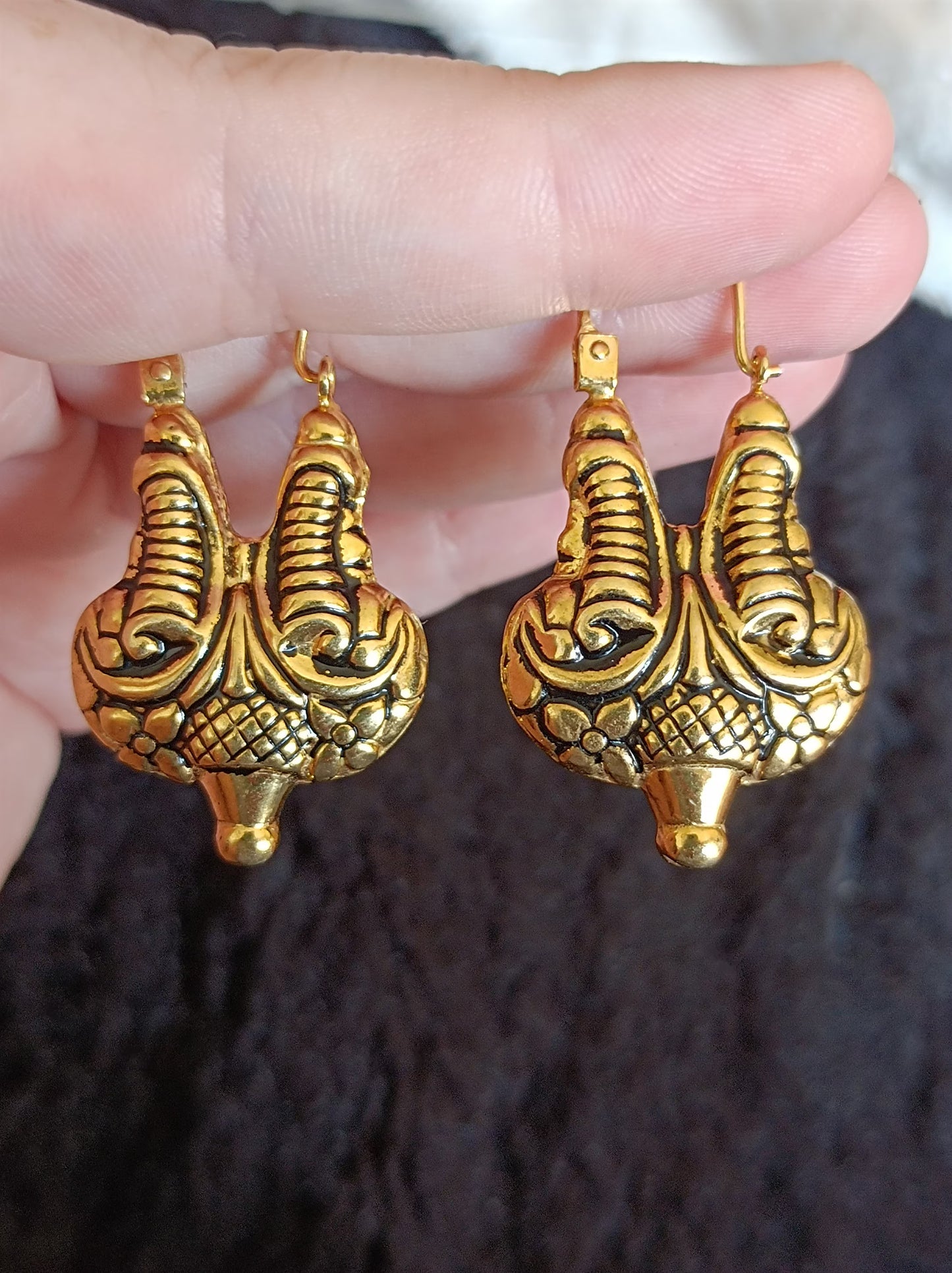 Portuguese Baroque Earrings Sterling Silver Gold Vermeil Traditional Earrings Regional Minho  Jewelry