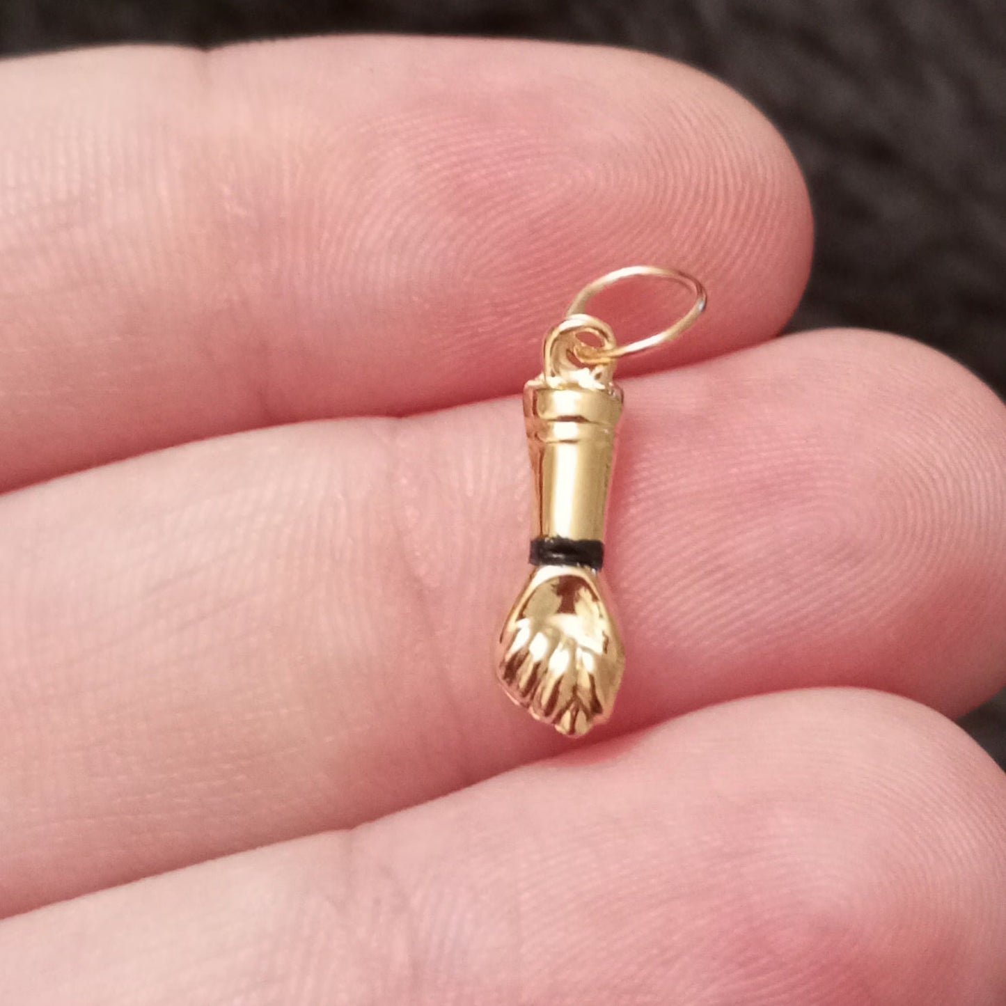 Solid Gold Figa Pendant Gift For Good Luck Fig Hand