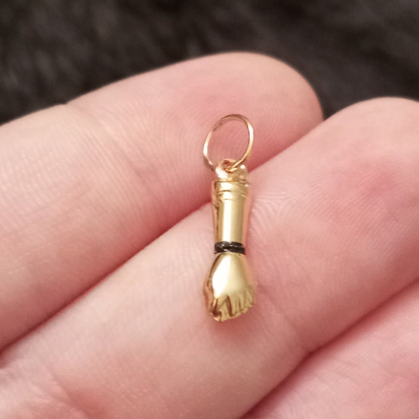 Solid Gold Figa Pendant Gift For Good Luck Fig Hand