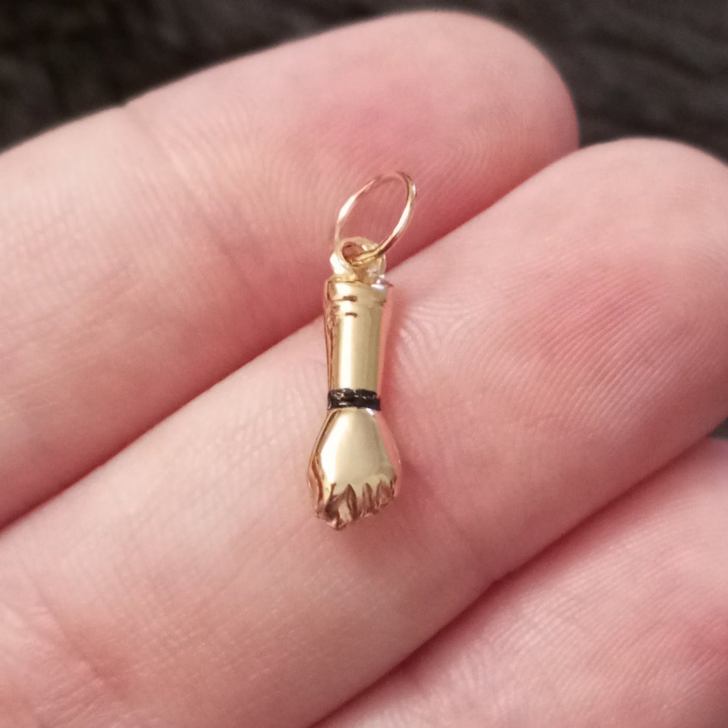 Solid Gold Figa Pendant Gift For Good Luck Fig Hand