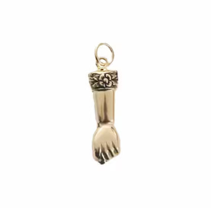 Solid Gold Figa Pendant Gift For Good Luck Fig Hand