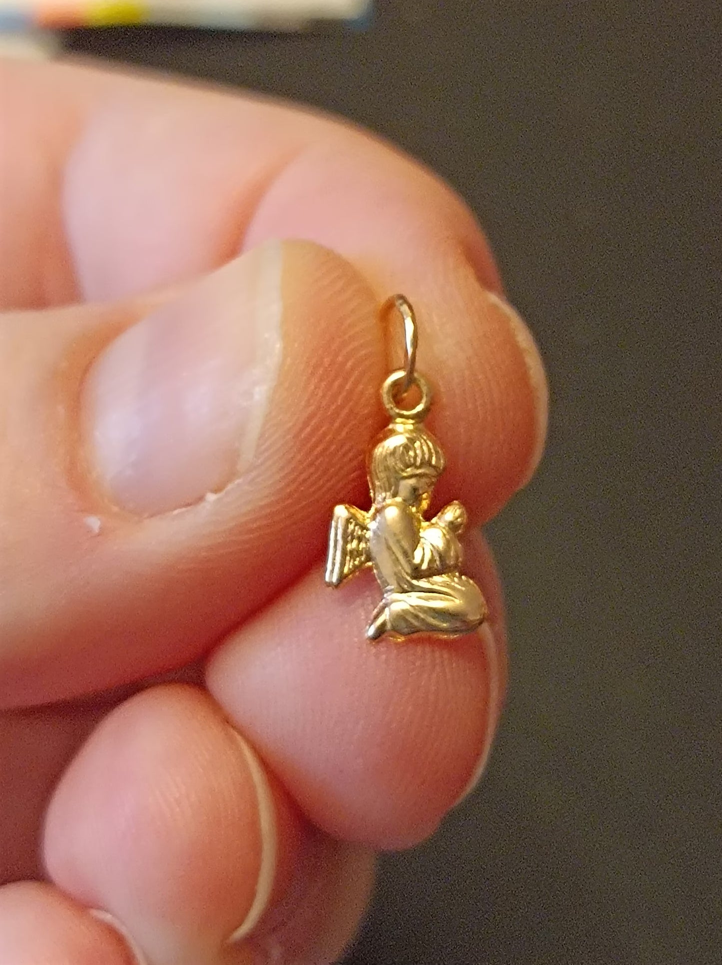 Guardian Angel Portuguese Solid Gold Protection Talisman Pendant