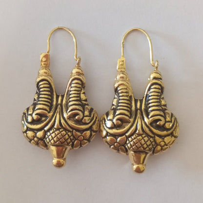 Portuguese Baroque Earrings Sterling Silver Gold Vermeil Traditional Earrings Regional Minho  Jewelry