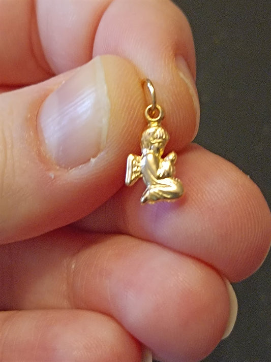 Guardian Angel Portuguese Solid Gold Protection Talisman Pendant