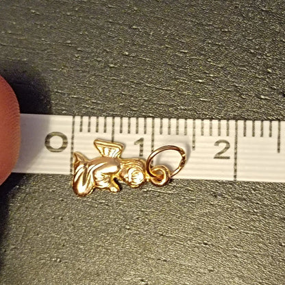 Guardian Angel Portuguese Solid Gold Protection Talisman Pendant