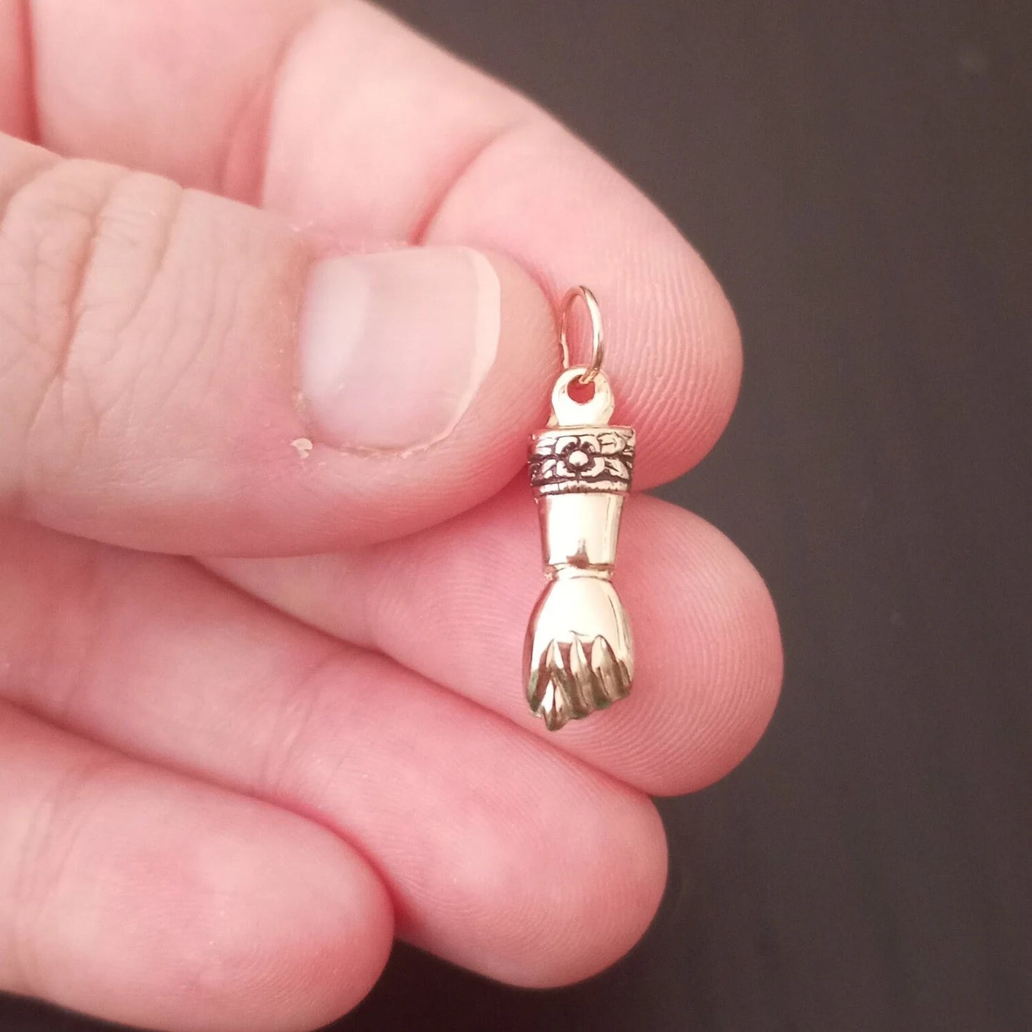 Solid Gold Figa Pendant Gift For Good Luck Fig Hand