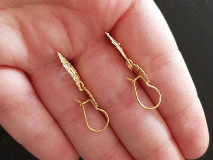 Gold-Vermeil Filigree Queen Earrings Handmade 925 Silver Portuguese Regional Folklore Earrings
