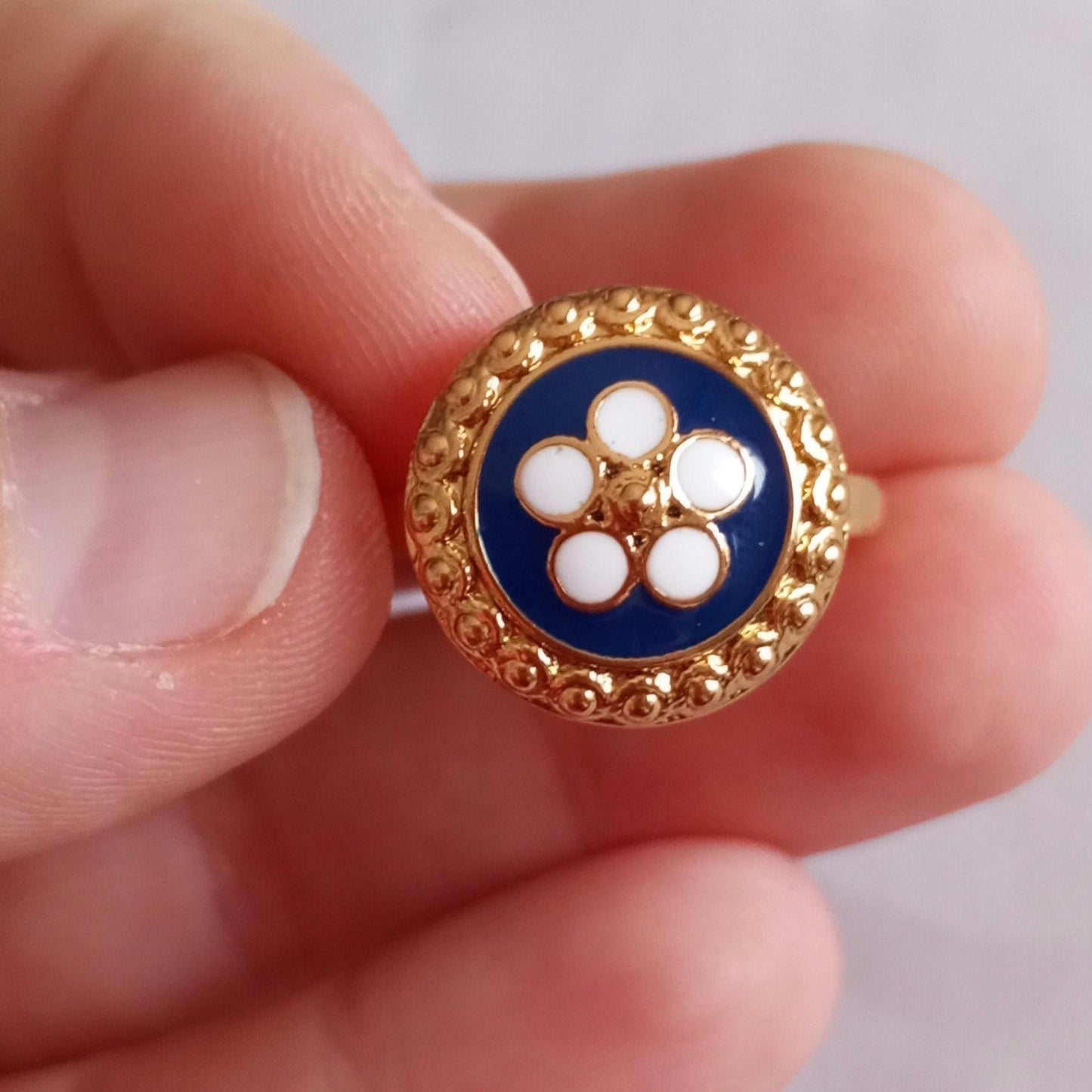 Anel de filigrana banhado a ouro, grande, de aço inoxidável, feito à mão, com banho de ouro 24K, filigrana portuguesa, anel unissex, semi-joia