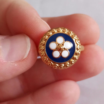 Anel de filigrana banhado a ouro, grande, de aço inoxidável, feito à mão, com banho de ouro 24K, filigrana portuguesa, anel unissex, semi-joia