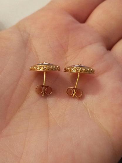 Brinco de Filigrana Portuguesa em Aço Inoxidável com Acabamento Dourado, Estilo Caramujo