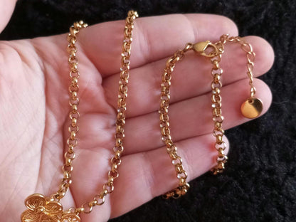24Kts Gold Filled Filigree Pendant Religious Reliquary Maxi Size