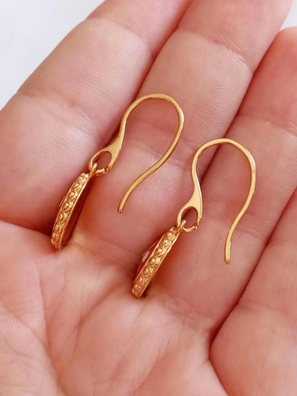 Boucles d'oreilles à tige en filigrane portugais en acier inoxydable plaqué or, style Caramujo