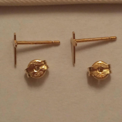 Brincos de ouro verdadeiro 18K, cruz, unisexe, pequenos, amarelo, ouro 750, crucifixo, joias religiosas, presente de ouro, joias cristãs, homens, tachas