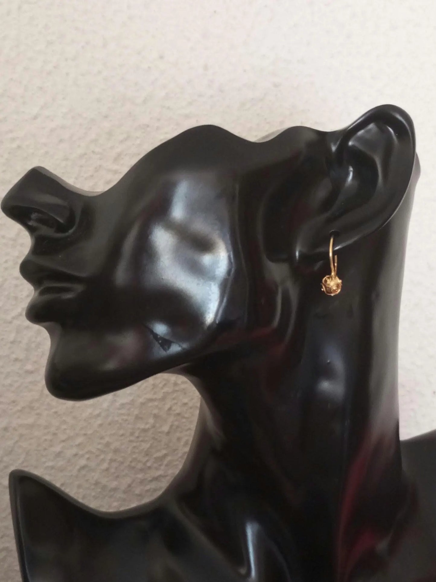 Solid Gold Portuguese Filigree Viana Bead Hook Earrings
