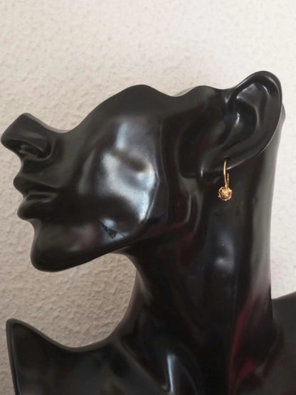 Solid Gold Portuguese Filigree Viana Bead Hook Earrings