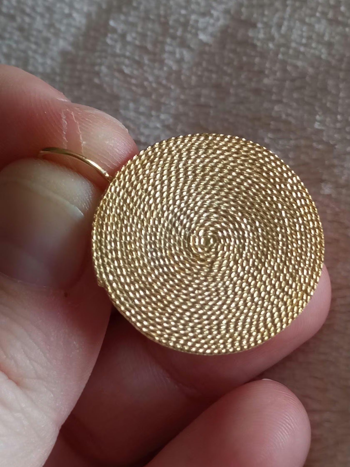 Portuguese Filigree Gold-Vermeil Twisted Thread Earrings Handmade Filagree Basketwork Style,Maxi Size