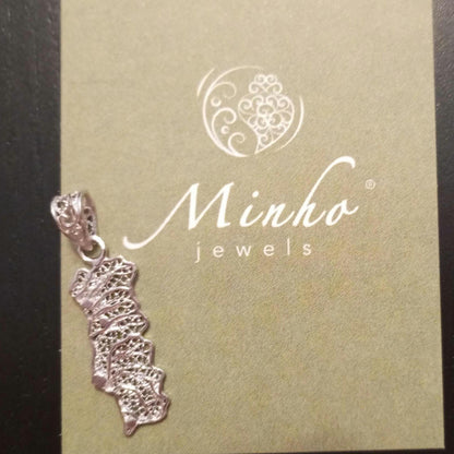 Sterling Silver Handmade Filigree Portugal Map Pendant