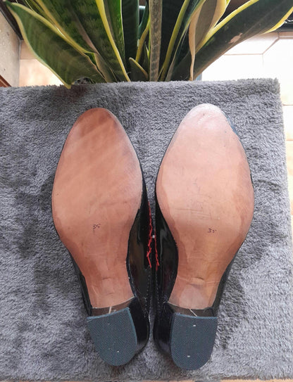 Portuguese Folclore Clogs patent Leather & Hand Embroidery Regional Handmade  & FREE Tote Bag