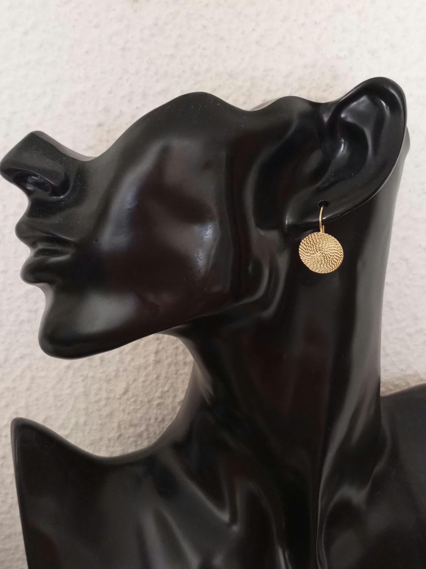 Portuguese Filigree Gold-Vermeil Twisted Thread Earrings Handmade Filagree Basketwork Style