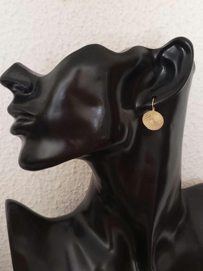 Portuguese Filigree Gold-Vermeil Twisted Thread Earrings Handmade Filagree Basketwork Style