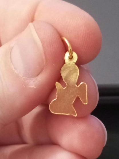 Guardian Angel Gold-Vermeil Pendant Sterling Silver Religious Talisman