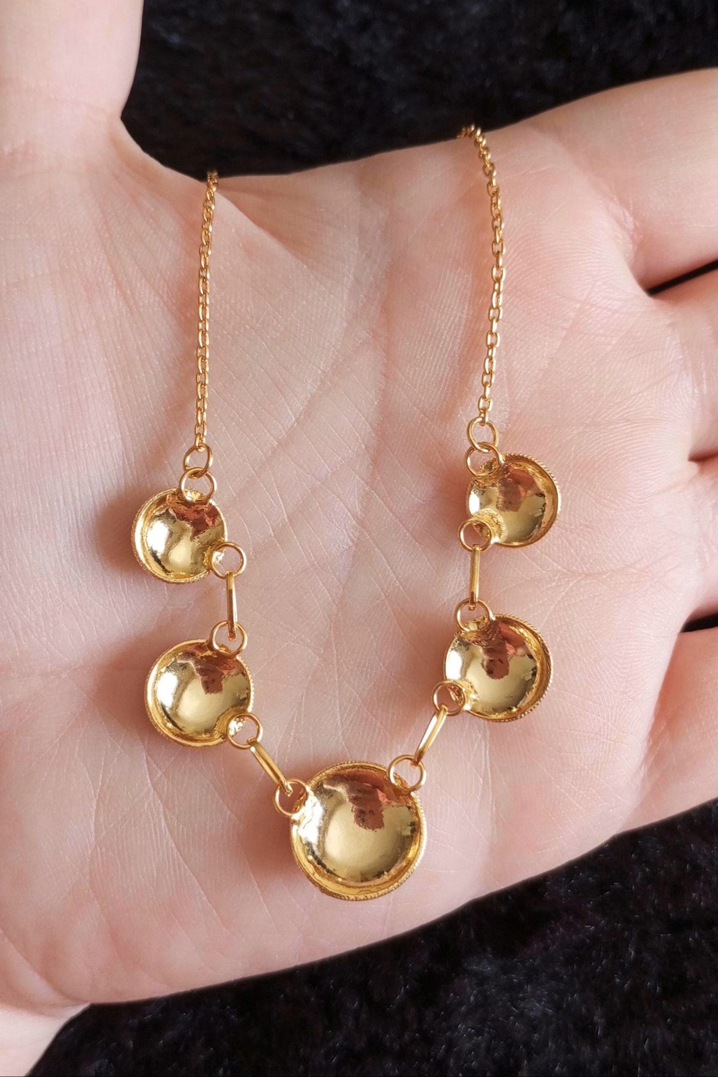 Portuguese Traditional Filigree 5 Caramujos Gold-Vermeil Necklace