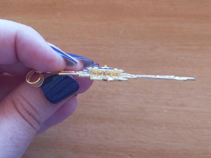 Handmade Big Cross Portuguese Filigree Gold-Vermeil Silver Pendant