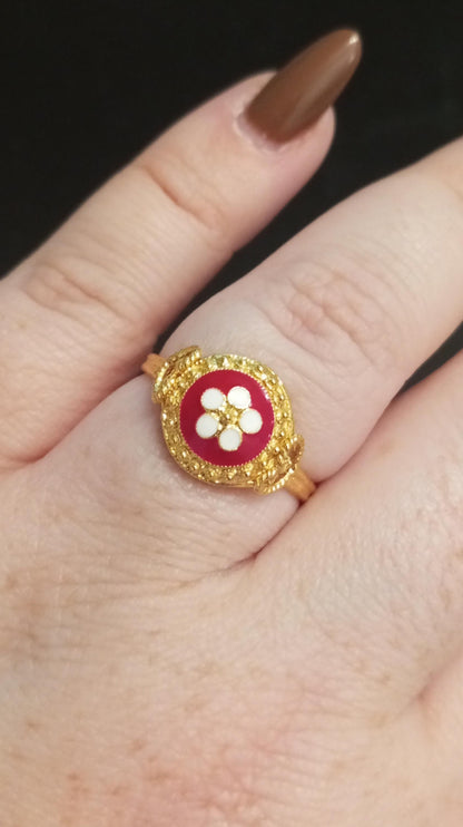 Portuguese Filigree Caramujo Adjustable Gold-Vermeil Ring