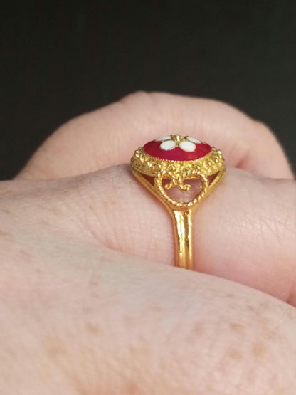 Portuguese Filigree Caramujo Adjustable Gold-Vermeil Ring