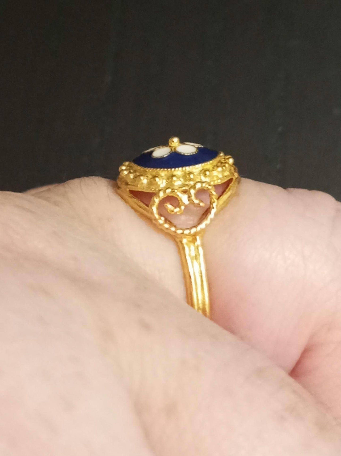 Portuguese Filigree Caramujo Adjustable Gold-Vermeil Ring