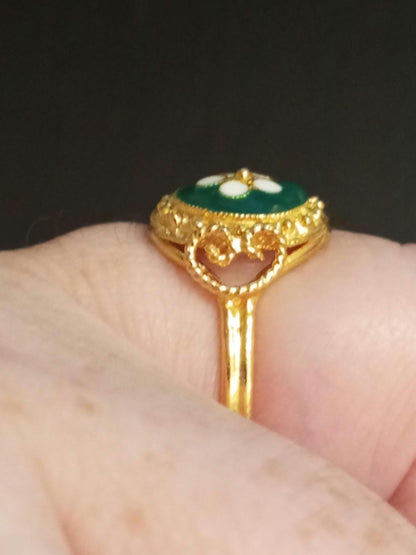 Portuguese Filigree Caramujo Adjustable Gold-Vermeil Ring
