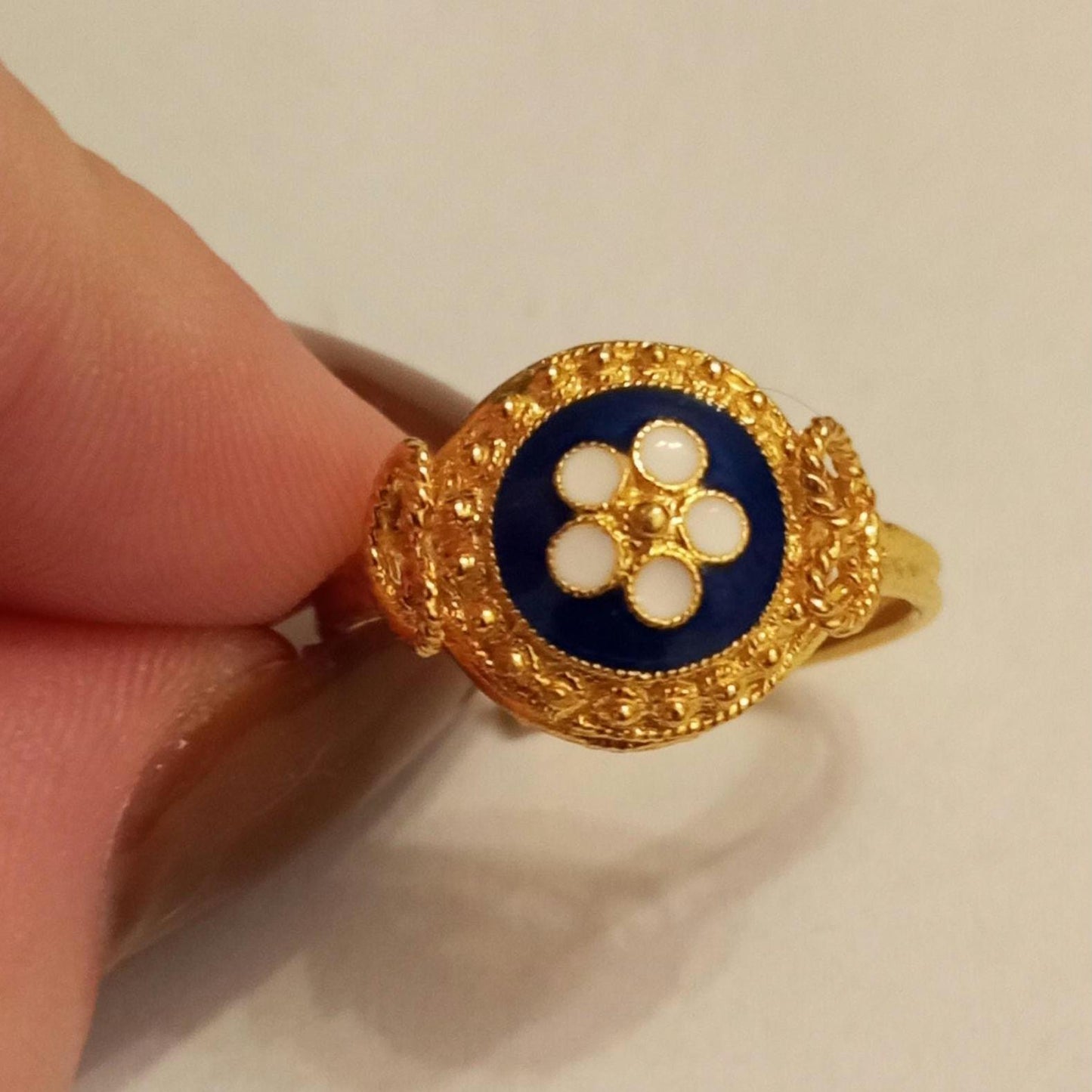 Portuguese Filigree Caramujo Adjustable Gold-Vermeil Ring