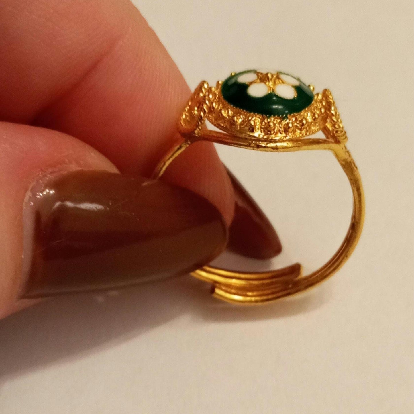 Portuguese Filigree Caramujo Adjustable Gold-Vermeil Ring