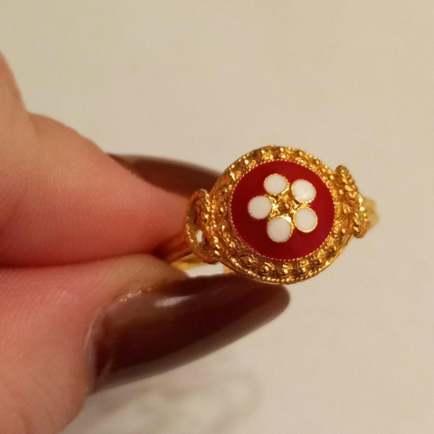 Portuguese Filigree Caramujo Adjustable Gold-Vermeil Ring