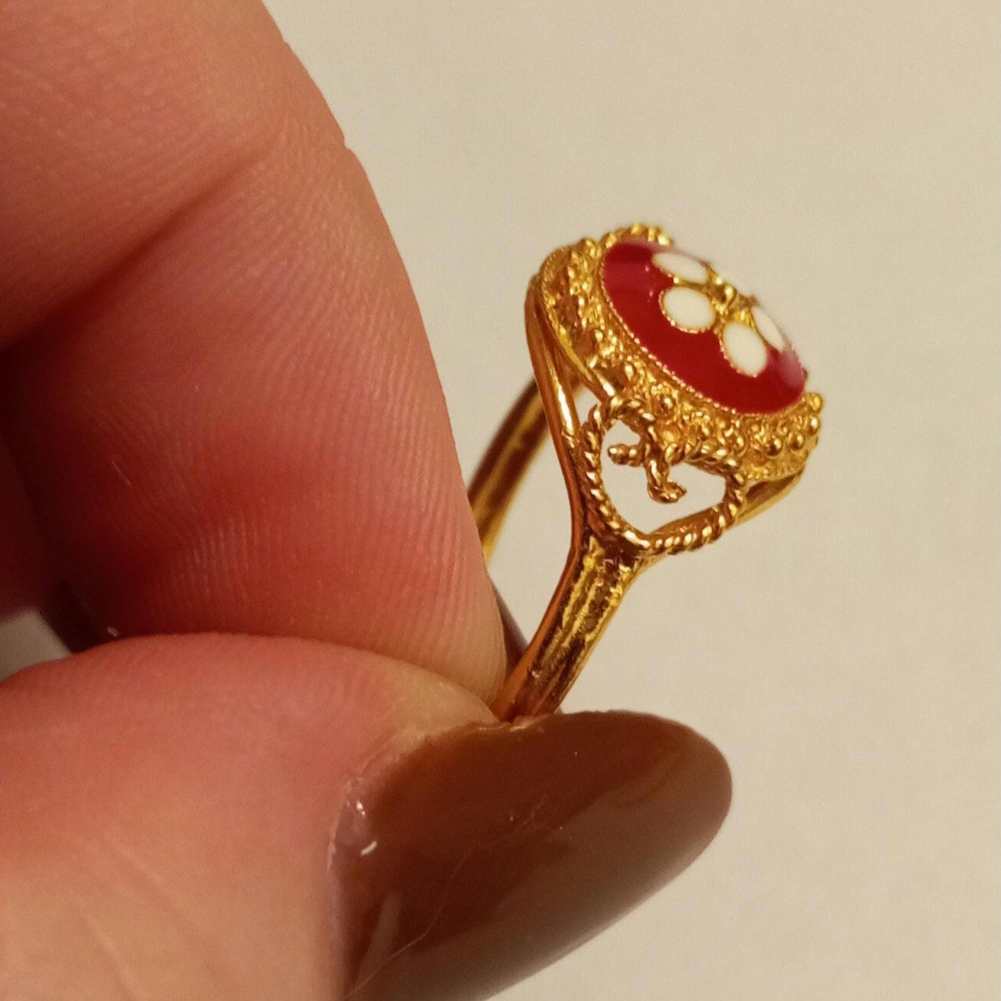 Portuguese Filigree Caramujo Adjustable Gold-Vermeil Ring